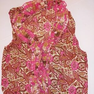 Jaipur Paisley Floral Button Blouse M